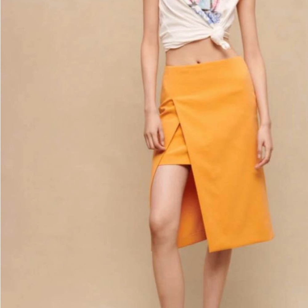 NWT Maje Vibrant Orange Midi Skirt